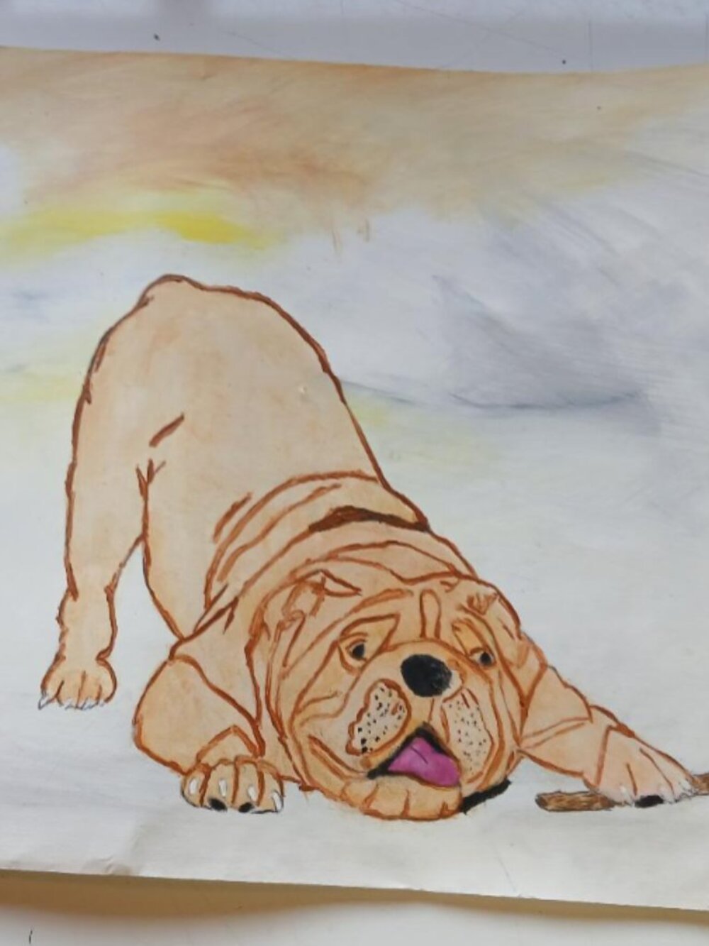 "My Stick" original 14x11 inch painting by The Chef Dr. Mark Twain Heaton III